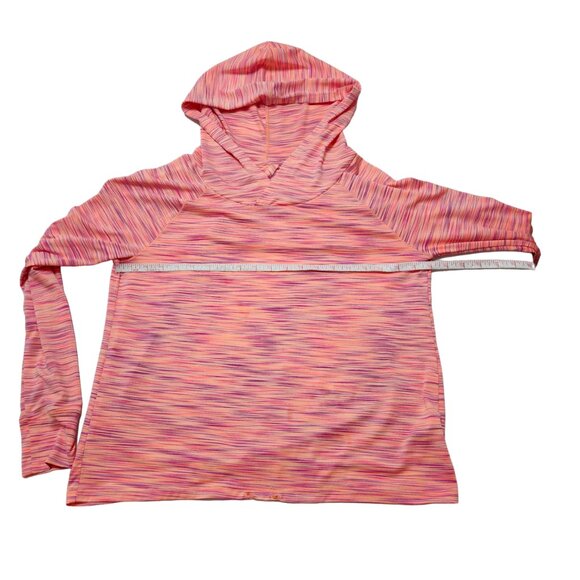 Maurices In Motion Hooded Workout Shirt Long Sleeves Space Dye Coral Purple Sz M - Picture 6 of 13